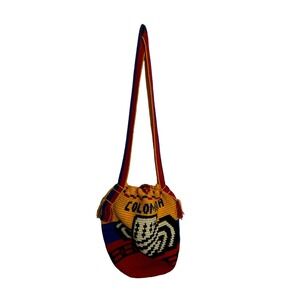 Colombia Mochila wayuu‎ Bucket cloth crochet bag boho colorful.